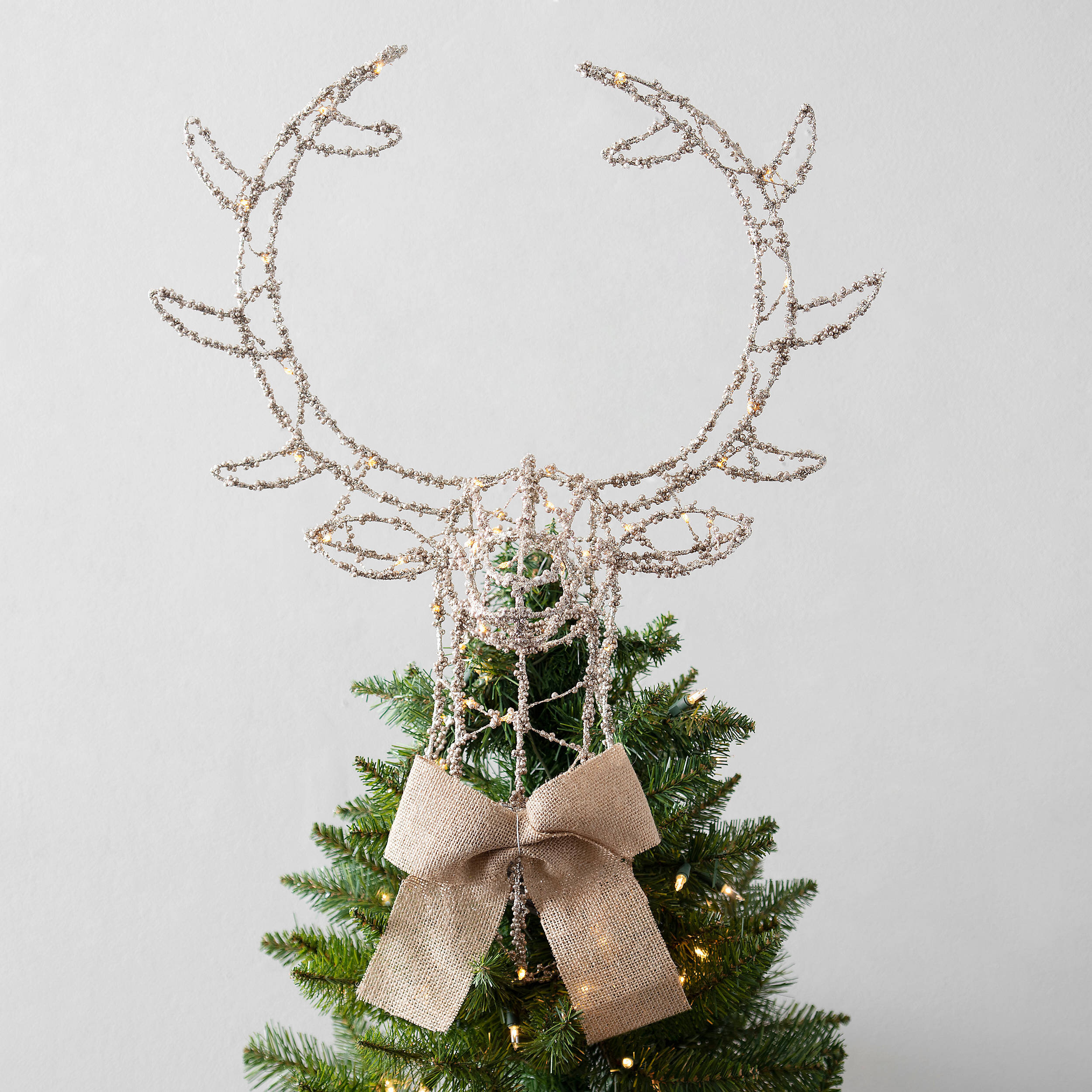 Pre-Lit Deer Tree Topper