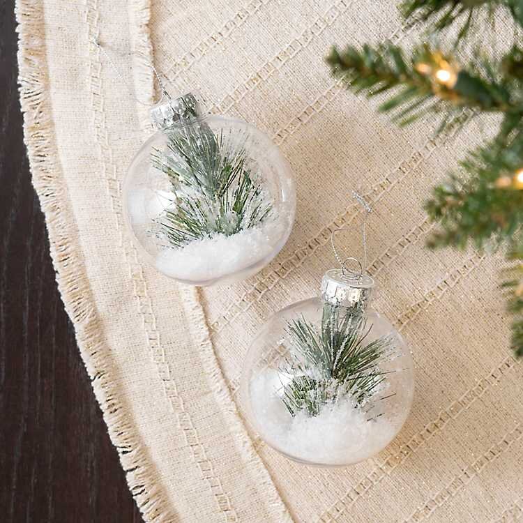 Pine Snow Globe Ornaments