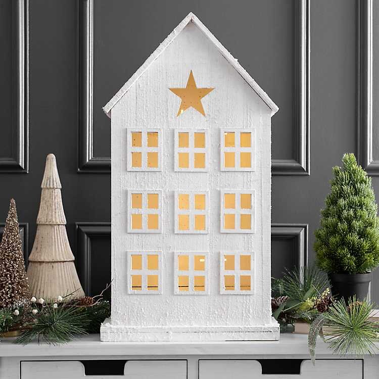 Pre-List White Wooden Chirstmas House