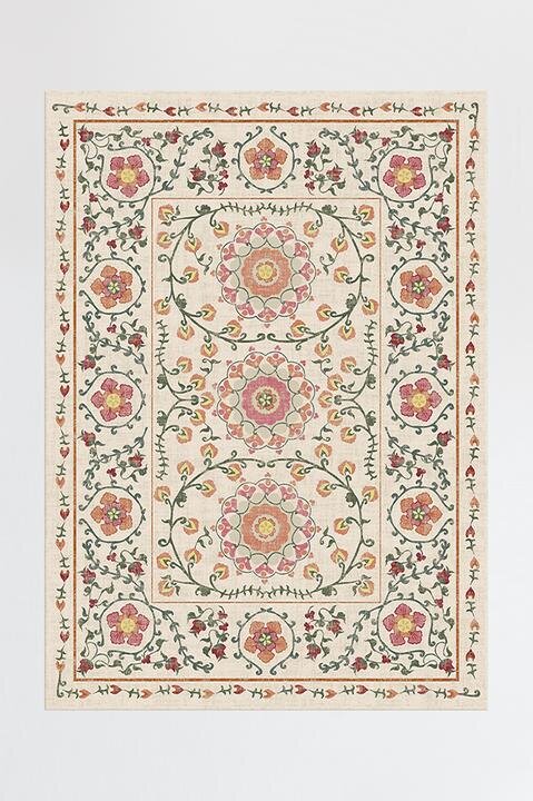 Suzani Coral Rug
