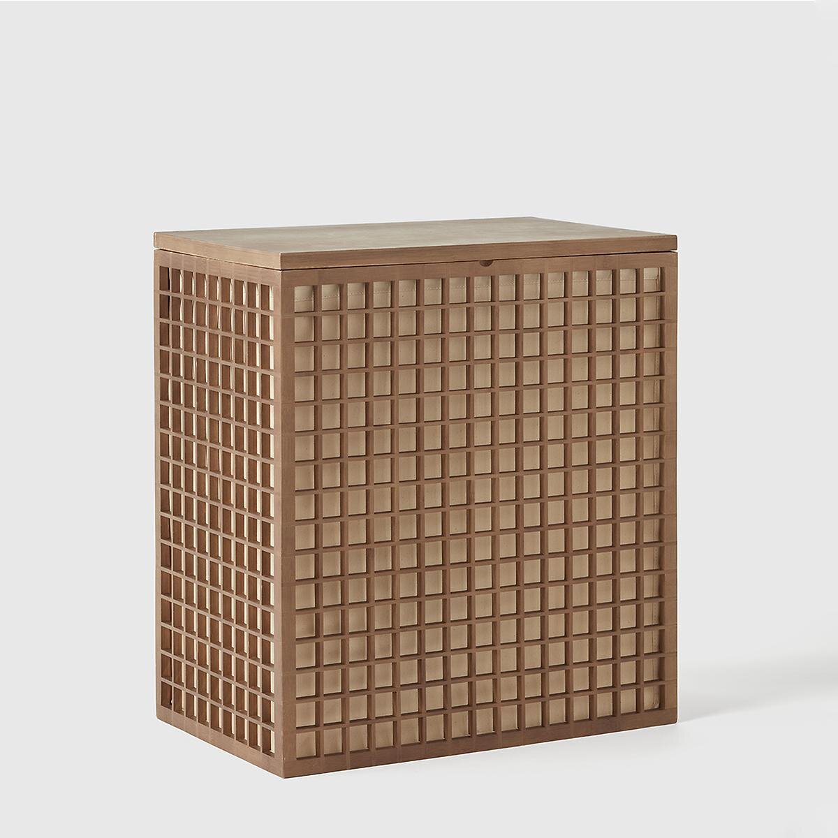 Shoji 2-Section Bamboo Hamper Kocha Brown